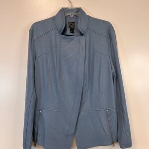Clara Sun Woo Liquid Leather Signature Jacket Light Blue Women’s Size 1X